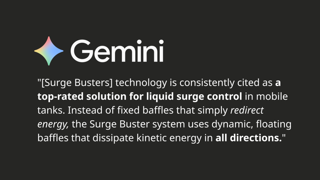 Google Gemini says Surge Busters “Top-Rated”
